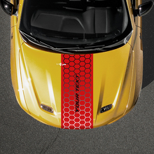 Adhesivo de vinilo con texto personalizado y degradado estilo panal para capó para Dodge Hornet_3