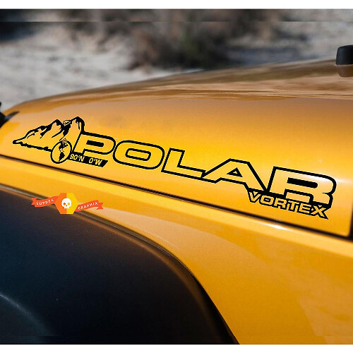 Polar Vortex Pegatina Vinilo para Capó Par para Jeep Wrangler Rubicon Sahara JK CJ TJ YJ
