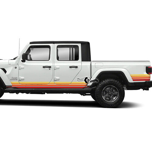 Kits gráficos - Jeep Gladiator Rubicon Retro Vintage 4x4 Rocker Panel Off-Road racing stripe kit sport Off Road
