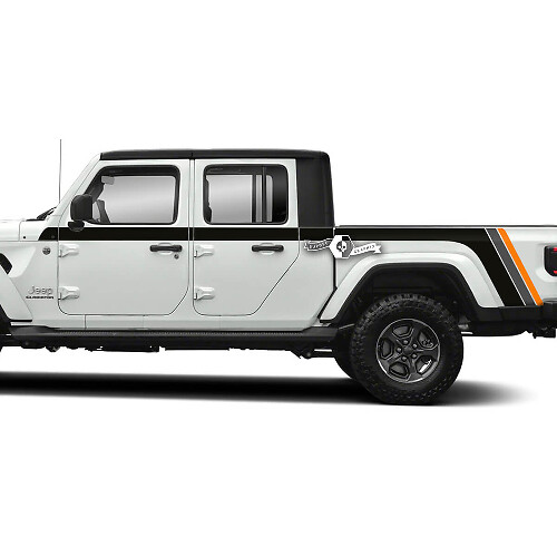 Par Jeep Gladiator puertas laterales cama guardabarros rayas estilo vinilo calcomanía pegatina kit de gráficos 3 colores
