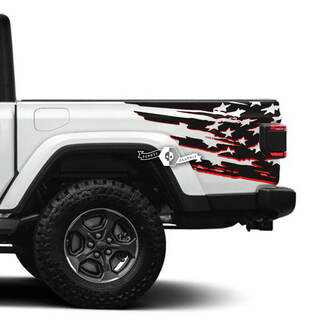 Par de calcomanías de la bandera de EE. UU. De Jeep Gladiator Side, kit de rayas gráficas de vinilo para 2 colores
