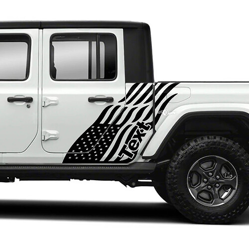 Par de pegatinas para puertas con bandera de EE. UU. De Jeep Gladiator Side, calcomanías, gráficos de vinilo a rayas
