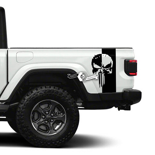 Par de Jeep Gladiator Side Punisher pegatinas calcomanías vinilo gráficos raya
