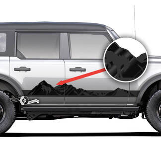 Par de pegatinas gráficas para Panel basculante de montaña lateral de puertas, pegatinas para Ford Bronco, 2 colores
