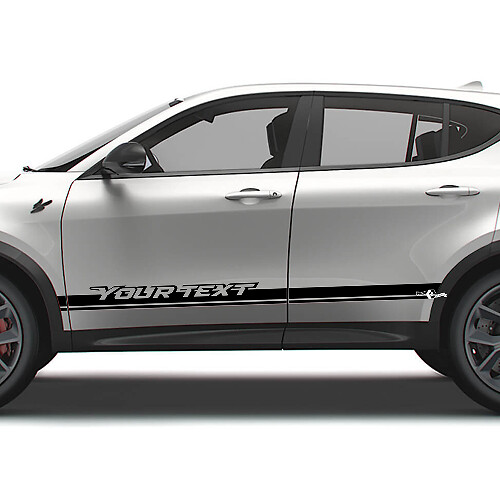 Vinilo Decorativo con Texto Personalizado de Rayas Laterales para Dodge Hornet