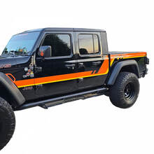 Par Jeep Gladiator puertas laterales cama guardabarros rayas estilo vinilo calcomanía pegatina kit de gráficos 2 colores
 2