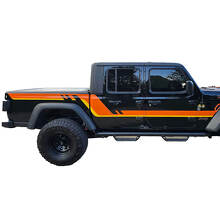 Par Jeep Gladiator puertas laterales cama guardabarros rayas estilo vinilo calcomanía pegatina kit de gráficos 2 colores
 3