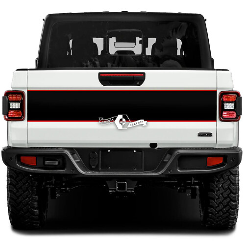 Jeep Gladiator Wrap Pegatinas Calcomanías Gráficos de vinilo Portón trasero Ajuste de la cama Pegatinas de vinilo Calcomanías 2 colores
