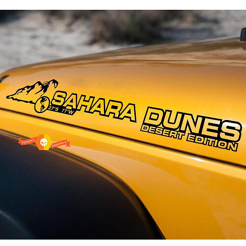 Juego de calcomanías de vinilo para capó Edición Desierto Dunas del Sahara para Jeep Wrangler