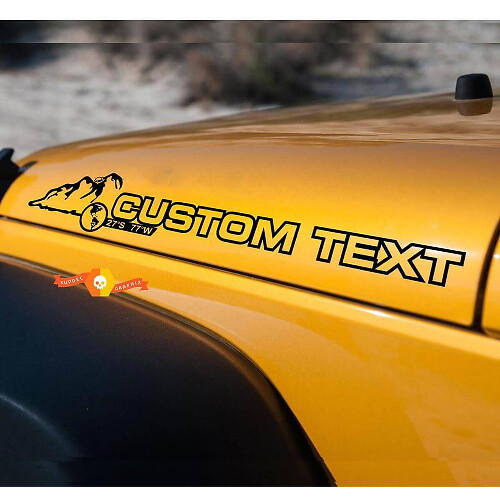 Juego de vinilos con letras personalizadas para el capó lateral para Jeep Wrangler Rubicon Sahara
