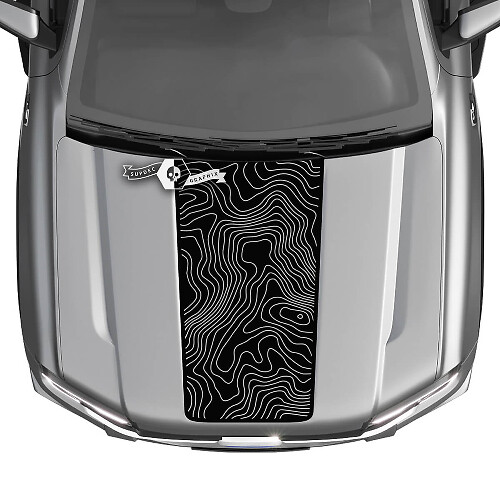 Calcomanía de vinilo para capó con diseño de mapa topográfico para Musclecar Ranger