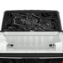 Jeep Gladiator Ventana Trasera Brújula Mapa Topográfico Topo Bosque Pegatinas Calcomanías Vinilo Gráficos Raya
 2