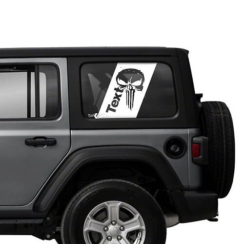 Par de Jeep Wrangler Unlimited Puerta lateral Ventana Punisher Pegatinas Calcomanías Vinilo Gráficos Raya
