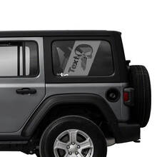 Par de Jeep Wrangler Unlimited Puerta lateral Ventana Punisher Pegatinas Calcomanías Vinilo Gráficos Raya
 2