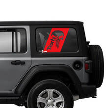 Par de Jeep Wrangler Unlimited Puerta lateral Ventana Punisher Pegatinas Calcomanías Vinilo Gráficos Raya
 3