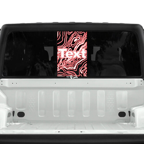 Jeep Gladiator ventana trasera EE. UU. Mapa topográfico pegatinas calcomanías vinilo gráficos rayas 2 colores
