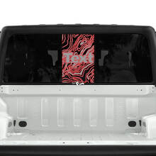 Jeep Gladiator ventana trasera EE. UU. Mapa topográfico pegatinas calcomanías vinilo gráficos rayas 2 colores
 2