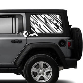 Par de gráficos de vinilo para puerta lateral de Jeep Wrangler Unlimited, rayas de barro
