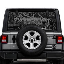 Jeep Wrangler Unlimited ventana trasera mapa topográfico logotipo pegatinas calcomanías gráficos de vinilo
 2
