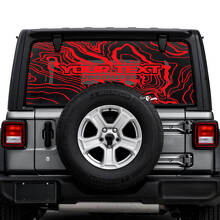 Jeep Wrangler Unlimited ventana trasera mapa topográfico logotipo pegatinas calcomanías gráficos de vinilo
 3