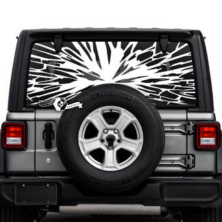 Jeep Wrangler Unlimited Ventana trasera Web Logo Calcomanías Gráficos de vinilo
