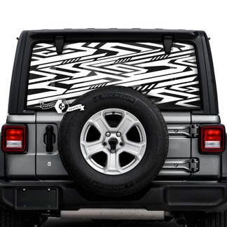 Jeep Wrangler Unlimited Ventana trasera Geometría Línea Logo Calcomanías Gráficos de vinilo
