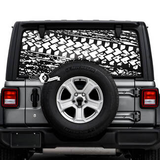 Jeep Wrangler Unlimited Ventana trasera Mud Splash Destroy Tire Track Calcomanías Gráficos de vinilo
