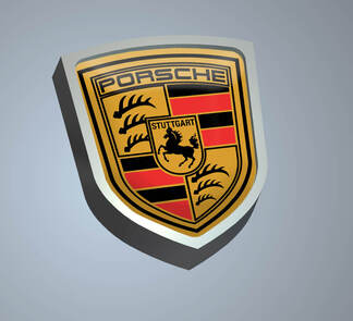Insignia de aluminio y metal Porsche, emblema lateral de cama, ajuste de aluminio para Porsche
