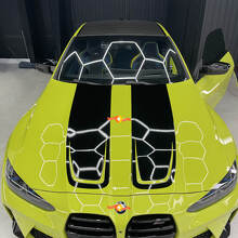 Calcomanía adhesiva de vinilo de estilo CSL para capó, franjas para BMW M4 M3 G80 G82 G83 2021+ 2