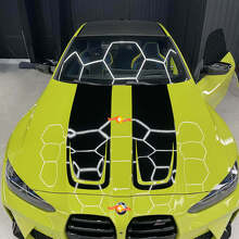 Calcomanía adhesiva de vinilo de estilo CSL para capó, franjas para BMW M4 M3 G80 G82 G83 2021+ 2