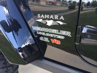 Jeep SAHARA 6.1L V8 Mountain Wrangler Unlimited CJ TJ YJ JK XJ Calcomanía adhesiva de todos los colores