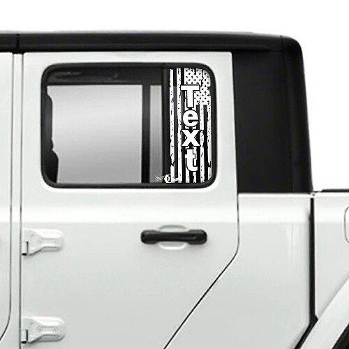Par Jeep Gladiator Doors Window Bandera de EE. UU. Pegatinas destruidas Calcomanías Gráficos de vinilo
