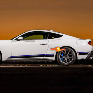 Par Ford Mustang GT California Puerta lateral Rayas Panel basculante Calcomanía Vinilo Pegatinas Rayas 2 colores
