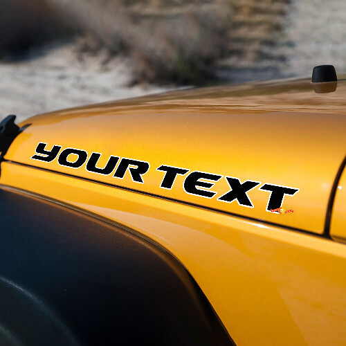 Vinilo adhesivo con contorno de letras para capó de Jeep Wrangler