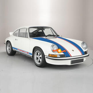 Porsche 911 Kit de pegatinas de rayas para puerta de capó central clásico de dos tonos, 2 colores
