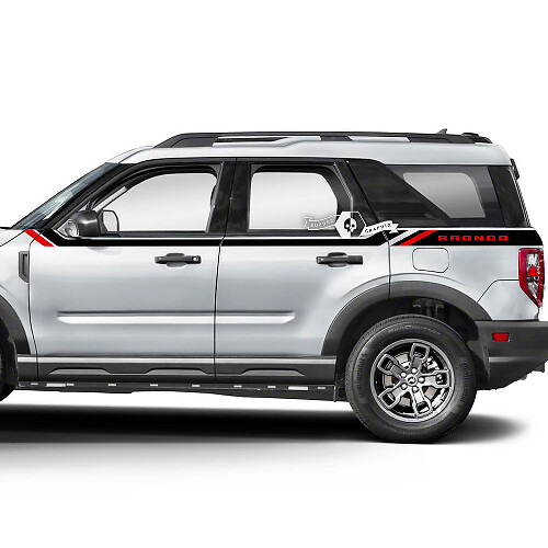 2x Ford Bronco Doors Up Side Fender Trim Calcomanías Pegatinas 2 colores
