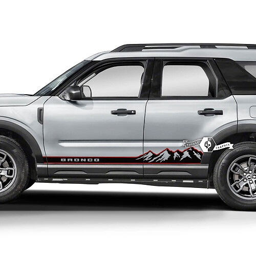 2x Ford Bronco Mountains Forest Doors Logotipo lateral Calcomanías adhesivas 2 colores
