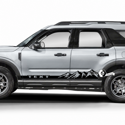 2x Musclecar horse Mountains Forest Rocker Panel Logotipo lateral Calcomanías Pegatinas
