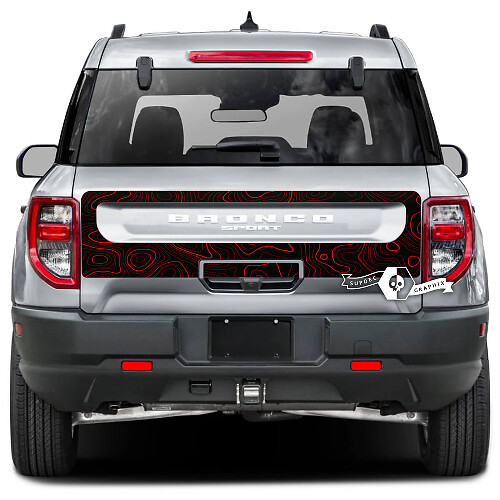 Ford Bronco puerta trasera cama mapa topográfico Splash Wrap calcomanías pegatinas 2 colores

