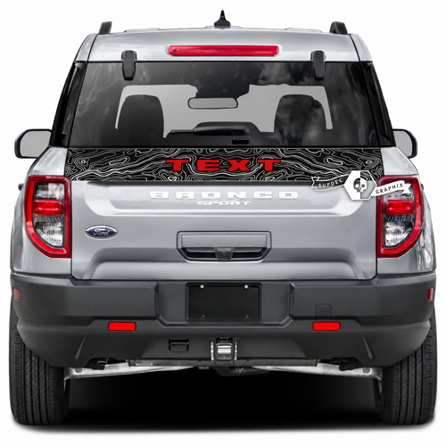 Musclecar horse Puerta Trasera Cama Trim Stripe Logo Mapa Topográfico Wrap Calcomanías Pegatinas 2 Colores

