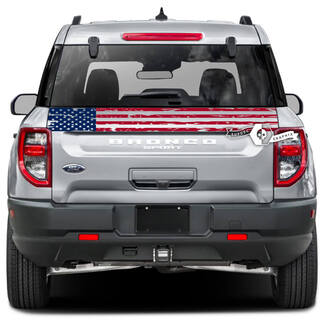 Ford Bronco puerta trasera cama Trim Stripe EE. UU. Bandera Dazzle pintura destruida envoltura calcomanías pegatinas 2 colores
