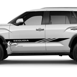 Par Toyota Sequoia Doors Logo Stripe Lines Off Road Pegatinas de vinilo Calcomanía compatible con Toyota Sequoia
