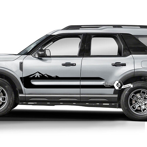 Par de pegatinas de calcomanías de montañas laterales para puertas de Ford Bronco
