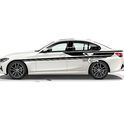 Par BMW Hood Doors Up Side Stripes Rally Motorsport guardabarros trasero pegatina de vinilo F30 G20
