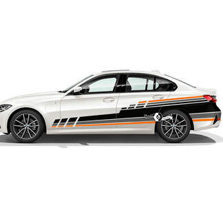 Par BMW Hood Doors Side Rally Motorsport Trim Líneas de guardabarros trasero Etiqueta de vinilo F30 G20 2 colores
