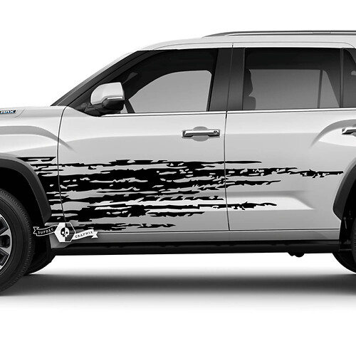 Par Toyota Sequoia guardabarros delantero trasero Wrap Splash Dazzle pintura pegatinas de vinilo destruidas calcomanía compatible con Toyota Sequoia

