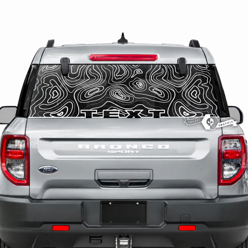 Musclecar horse ventana trasera mapa topográfico logotipo envoltura gráficos pegatinas calcomanías
