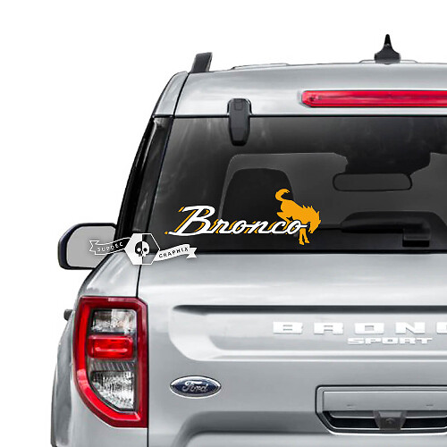 Pegatina de vinilo para ventana trasera con logo de caballo para musclecar