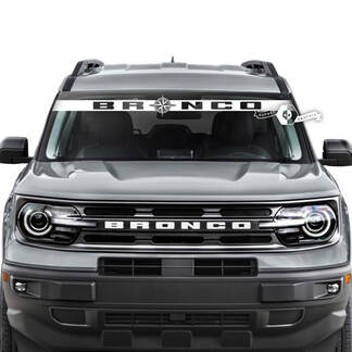 Ford Bronco ventana trasera parabrisas logotipo brújula rayas gráficos calcomanías
