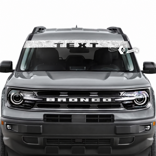 Musclecar horse Ventana Parabrisas Delantero Mapa Topográfico Logotipo Rayas Gráficos Pegatinas Calcomanías
